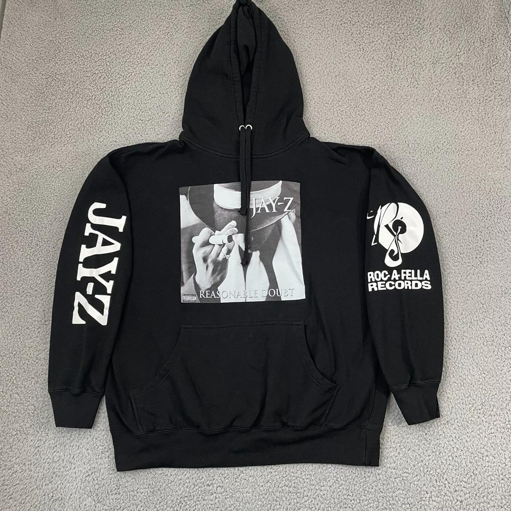Jay-Z Reasonable Doubt Hoodie XL Black Roc Nation Hip Hop Rap Streetwear